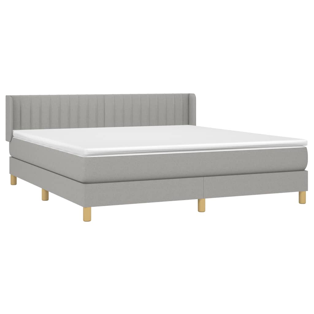 Giroletto a Molle con Materasso Grigio Chiaro180x200 cm Tessuto | homemem39
