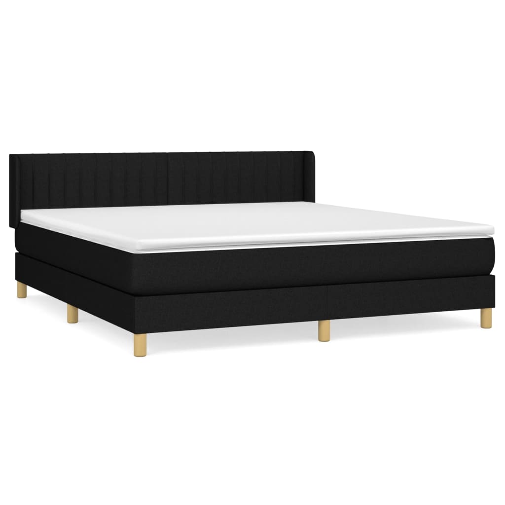Giroletto a Molle con Materasso Nero 180x200 cm in Tessuto | homemem39
