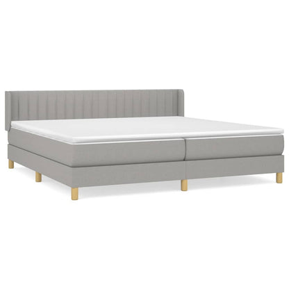 Giroletto a Molle con Materasso Grigio Chiaro 200x200cm Tessuto | homemem39
