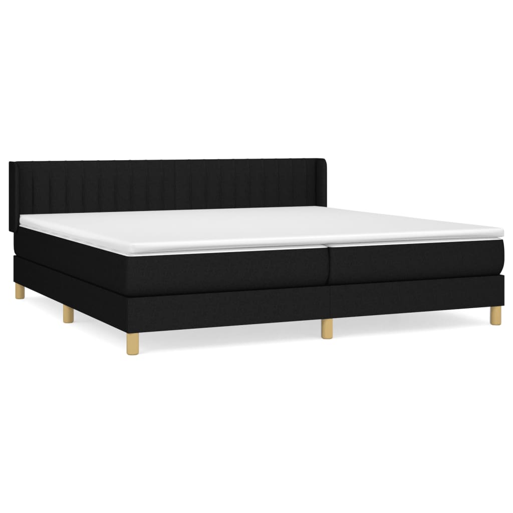 Giroletto a Molle con Materasso Nero 200x200 cm in Tessuto | homemem39