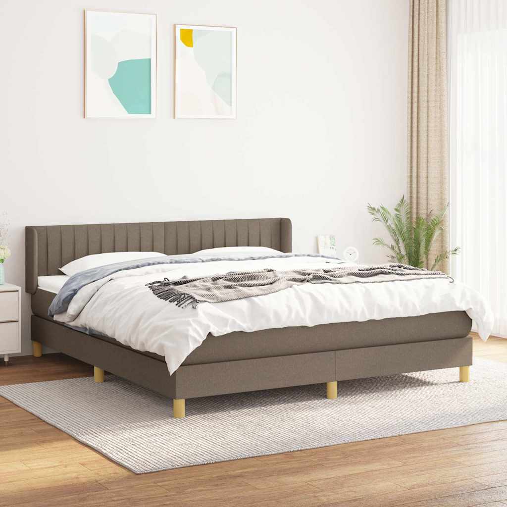 Giroletto a Molle con Materasso Tortora 200x200 cm in Tessuto