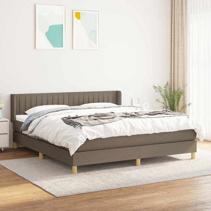 Giroletto a Molle con Materasso Tortora 200x200 cm in Tessuto