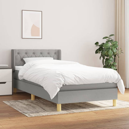 Giroletto a Molle con Materasso Grigio Chiaro 80x200 cm Tessuto | homemem39
