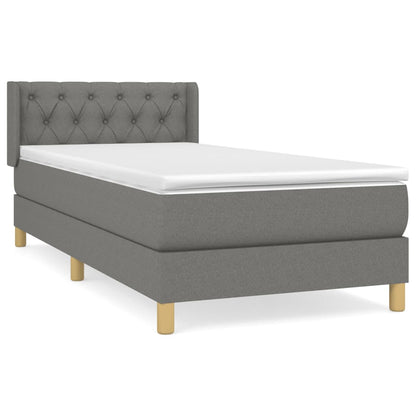 Giroletto a Molle con Materasso Grigio Scuro 80x200 cm Tessuto | homemem39