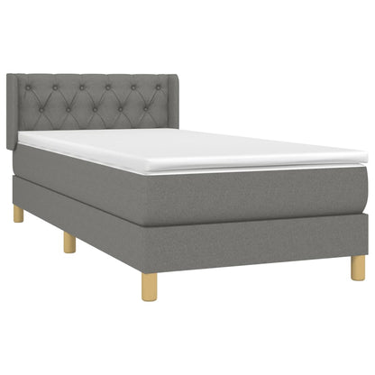 Giroletto a Molle con Materasso Grigio Scuro 80x200 cm Tessuto | homemem39