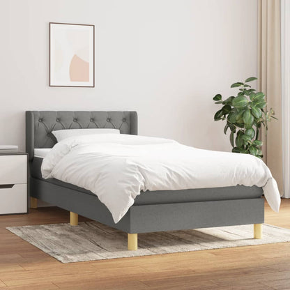 Giroletto a Molle con Materasso Grigio Scuro 80x200 cm Tessuto | homemem39