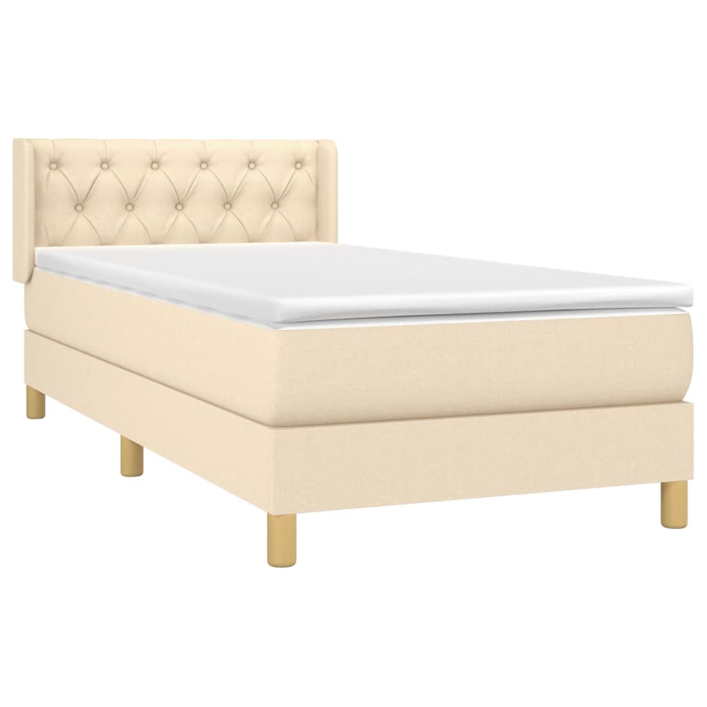 Giroletto a Molle con Materasso Crema 80x200 cm inTessuto | homemem39