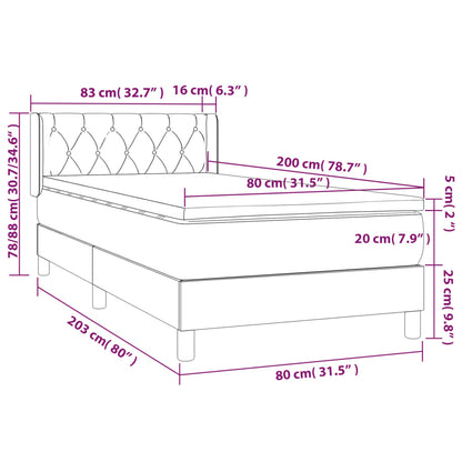 Giroletto a Molle con Materasso Crema 80x200 cm inTessuto | homemem39