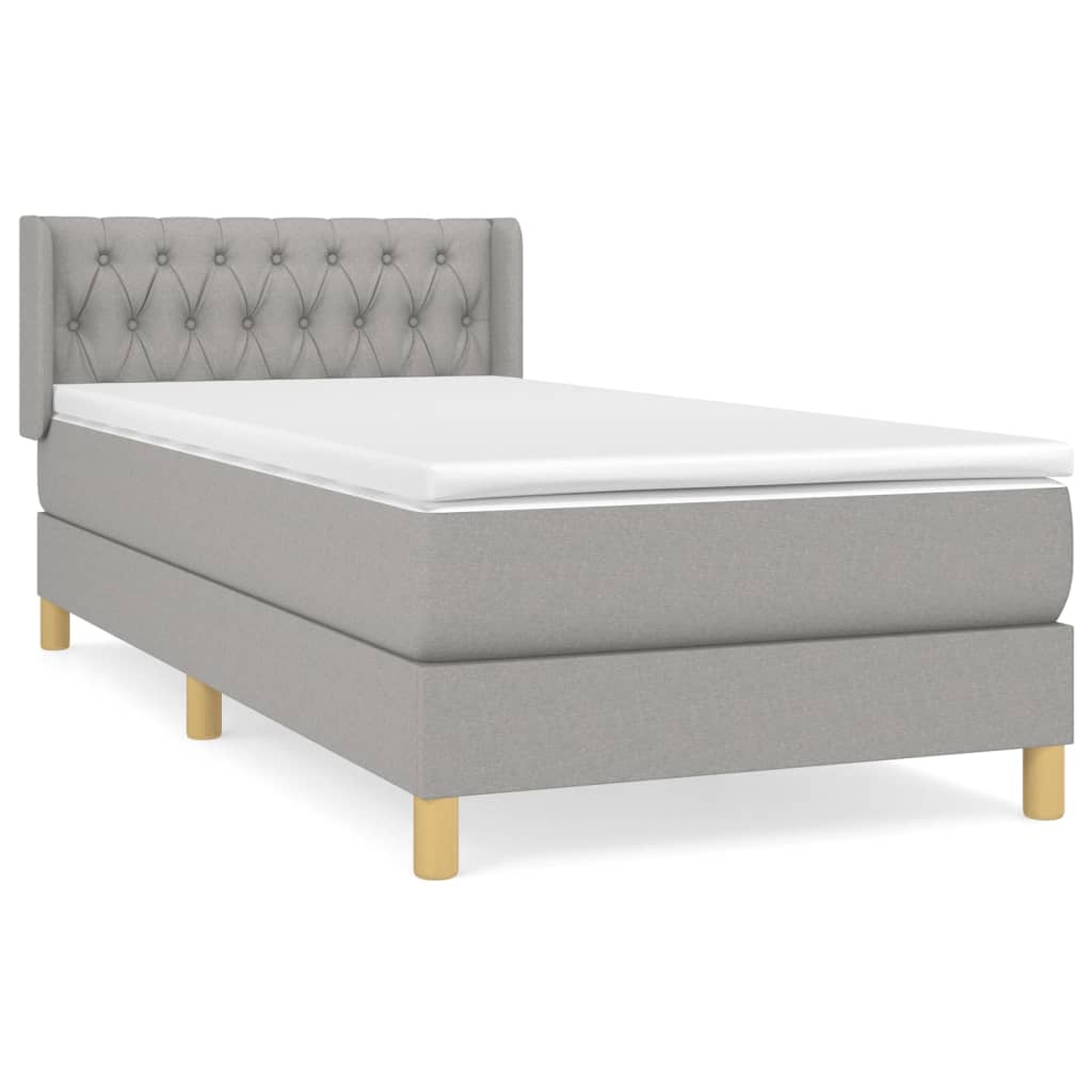 Giroletto a Molle con Materasso Grigio Chiaro100x200 cm Tessuto | homemem39