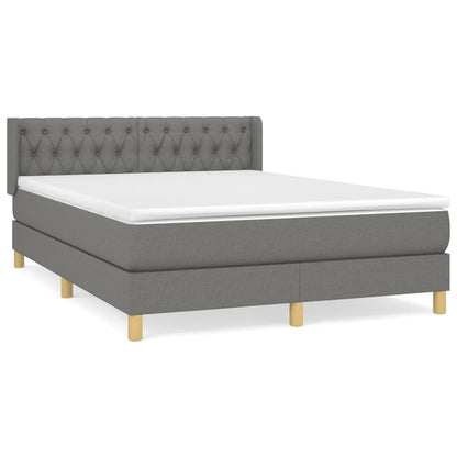 Giroletto a Molle con Materasso Grigio Scuro 140x200cm Tessuto | homemem39