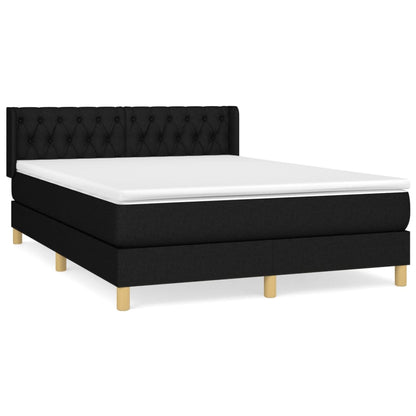 Giroletto a Molle con Materasso Nero 140x200 cm in Tessuto | homemem39