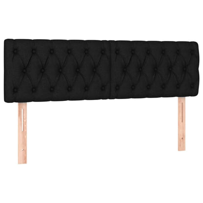 Giroletto a Molle con Materasso Nero 140x200 cm in Tessuto