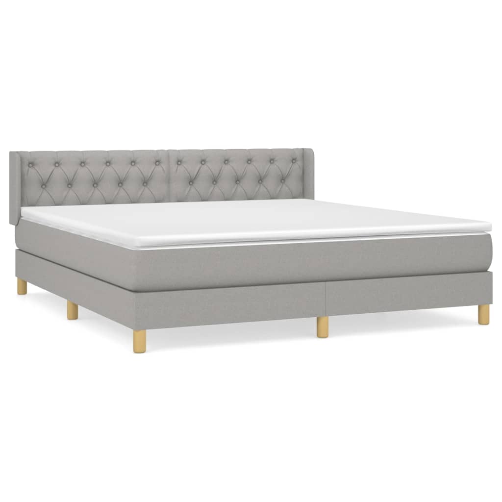 Giroletto a Molle con Materasso Grigio Chiaro160x200 cm Tessuto | homemem39