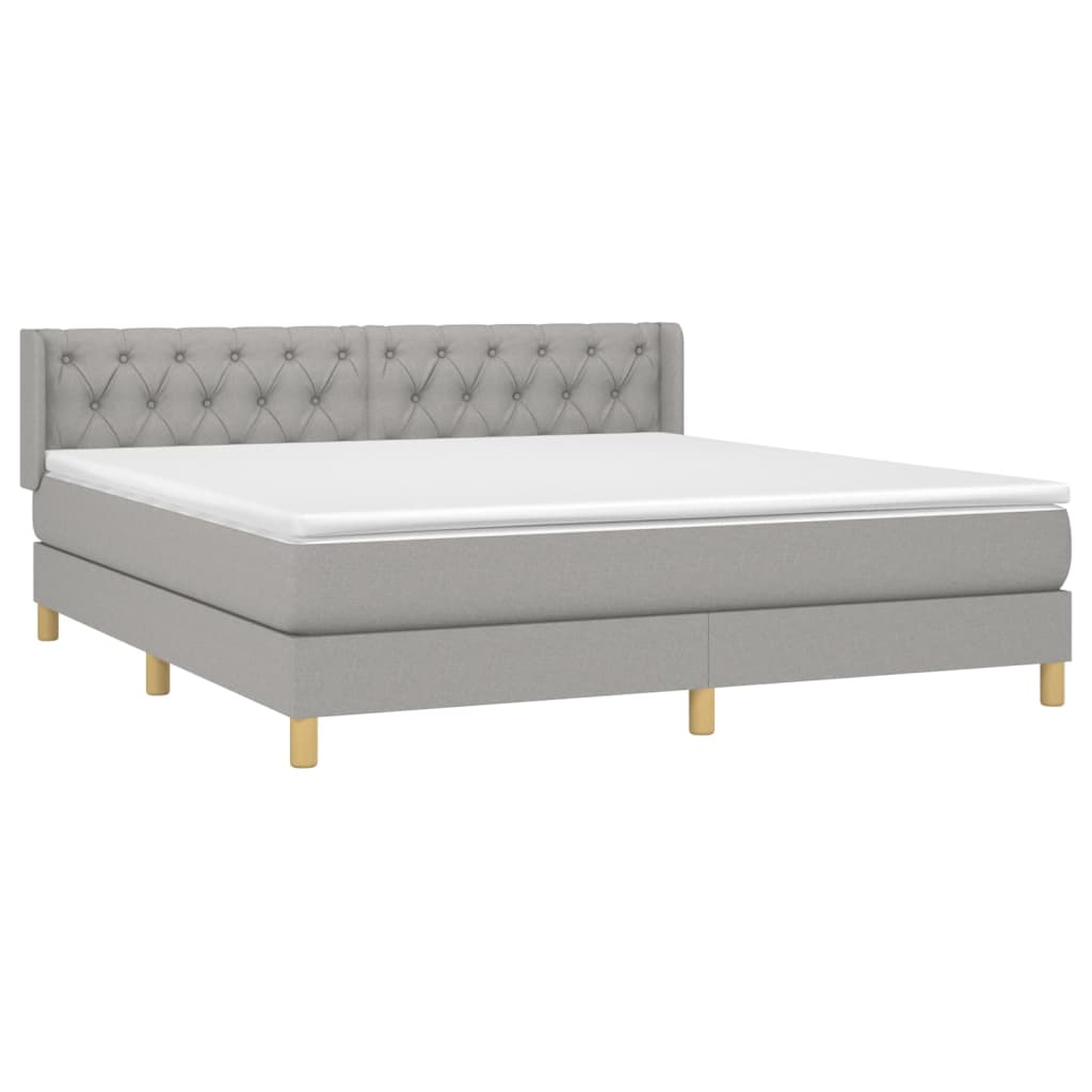 Giroletto a Molle con Materasso Grigio Chiaro160x200 cm Tessuto | homemem39