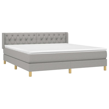 Giroletto a Molle con Materasso Grigio Chiaro160x200 cm Tessuto | homemem39