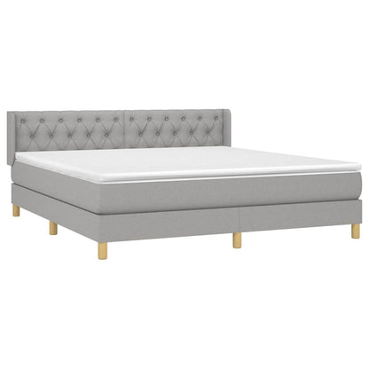 Giroletto a Molle con Materasso Grigio Chiaro160x200 cm Tessuto