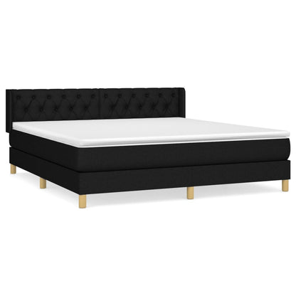 Giroletto a Molle con Materasso Nero 160x200 cm in Tessuto | homemem39