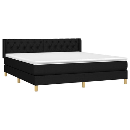 Giroletto a Molle con Materasso Nero 160x200 cm in Tessuto | homemem39