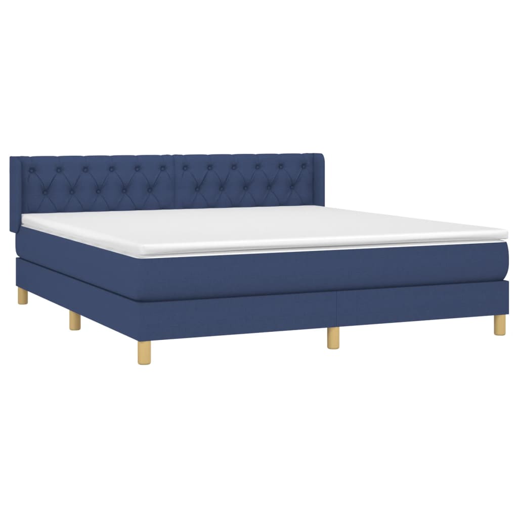 Giroletto a Molle con Materasso Blu 160x200 cm in Tessuto | homemem39
