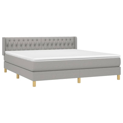 Giroletto a Molle con Materasso Grigio Chiaro180x200 cm Tessuto | homemem39
