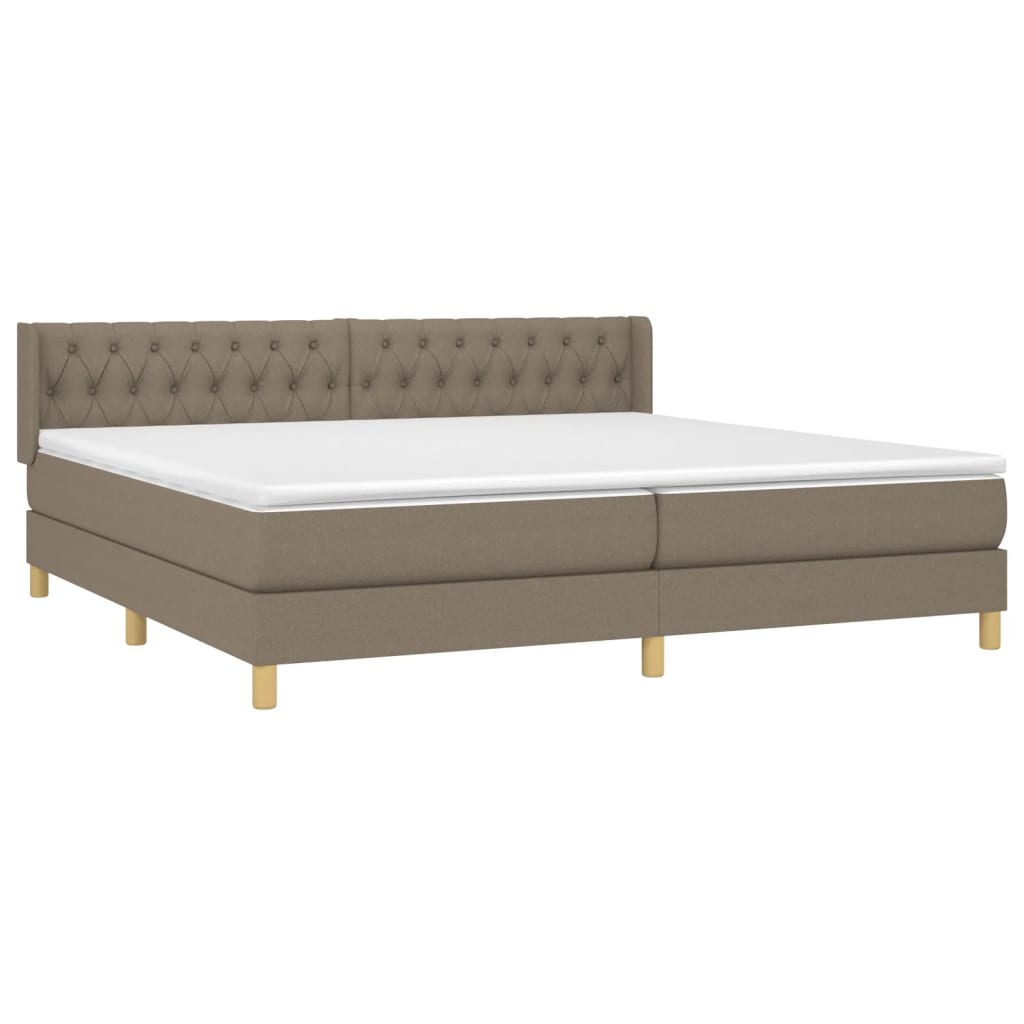 Giroletto a Molle con Materasso Tortora 200x200 cm in Tessuto | homemem39
