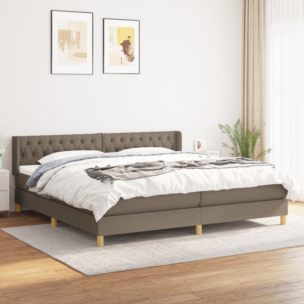 Giroletto a Molle con Materasso Tortora 200x200 cm in Tessuto | homemem39
