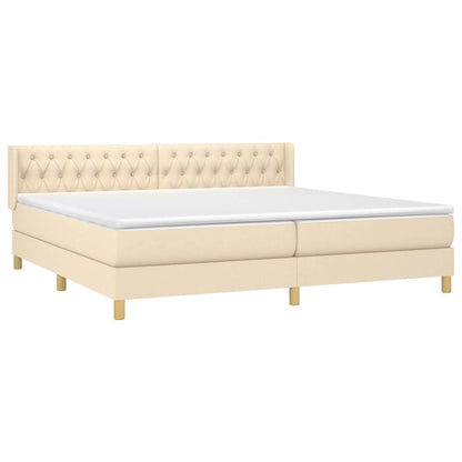 Giroletto a Molle con Materasso Crema 200x200 cm in Tessuto