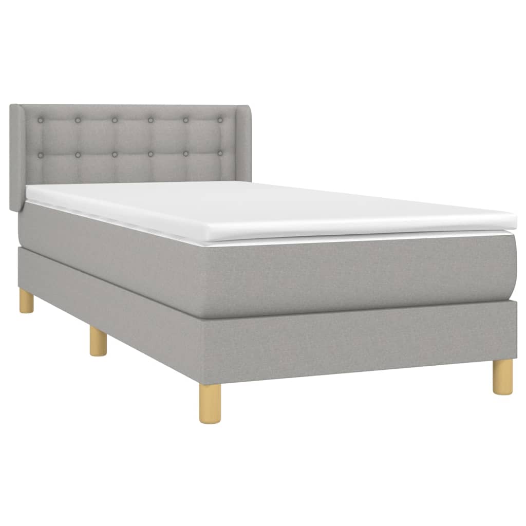 Giroletto a Molle con Materasso Grigio Chiaro 80x200 cm Tessuto | homemem39