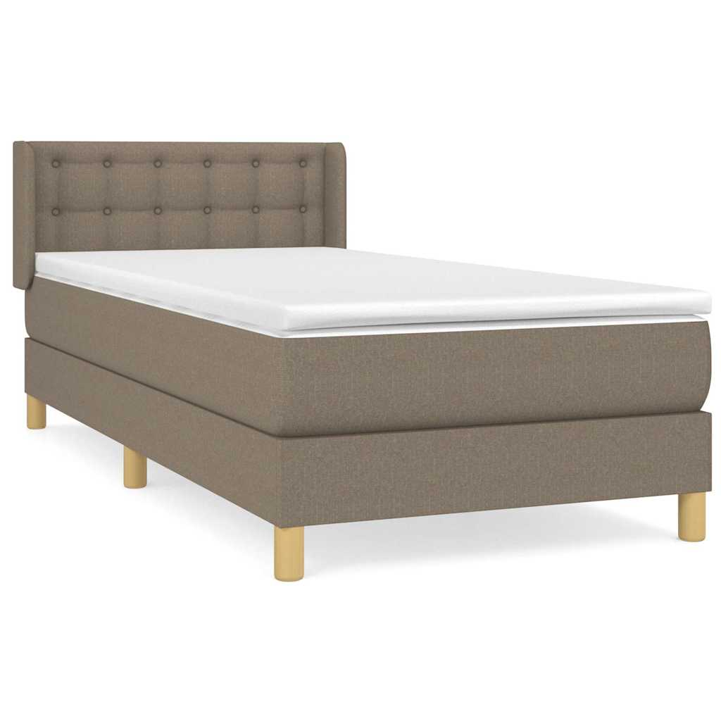 Giroletto a Molle con Materasso Tortora 90x190 cm in Tessuto