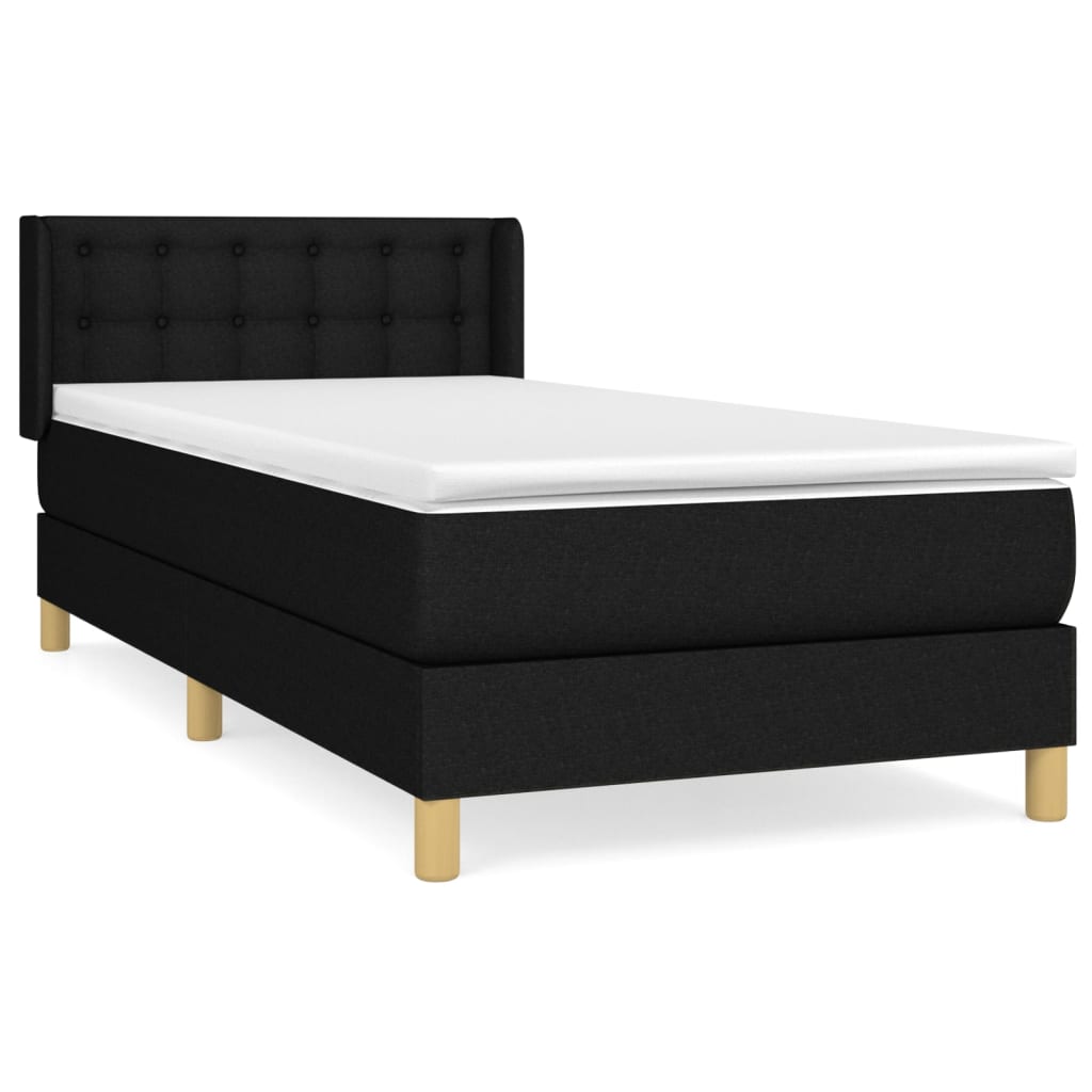 Giroletto a Molle con Materasso Nero 90x200 cm in Tessuto | homemem39