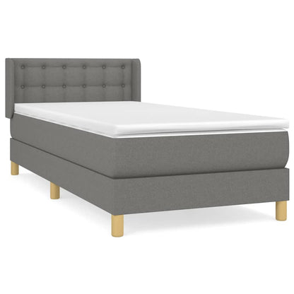Giroletto a Molle con Materasso Grigio Scuro 100x200 cm Tessuto | homemem39
