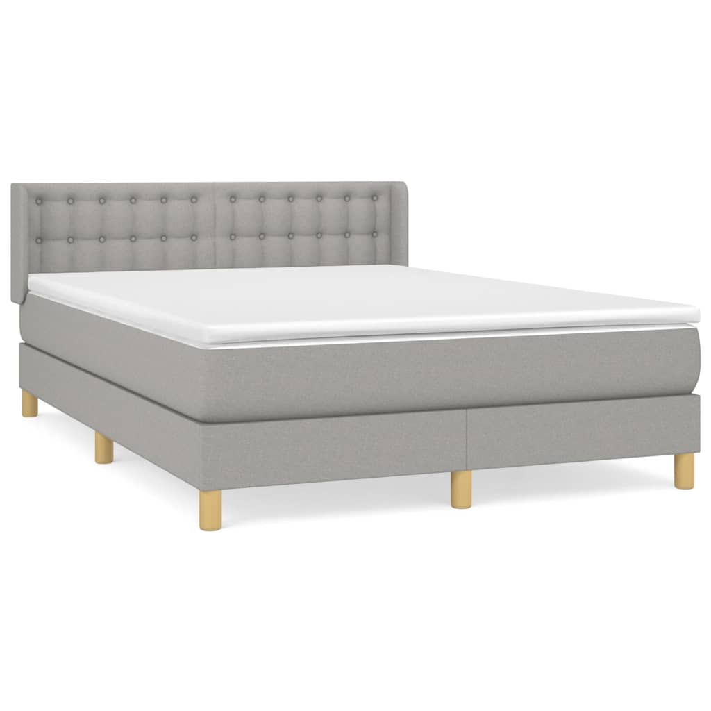 Giroletto a Molle con Materasso Grigio Chiaro 140x190cm Tessuto | homemem39