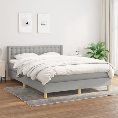 Giroletto a Molle con Materasso Grigio Chiaro 140x190cm Tessuto | homemem39