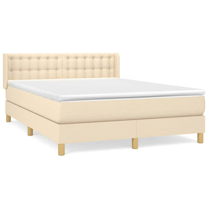 Giroletto a Molle con Materasso Crema 140x19 cm in Tessuto