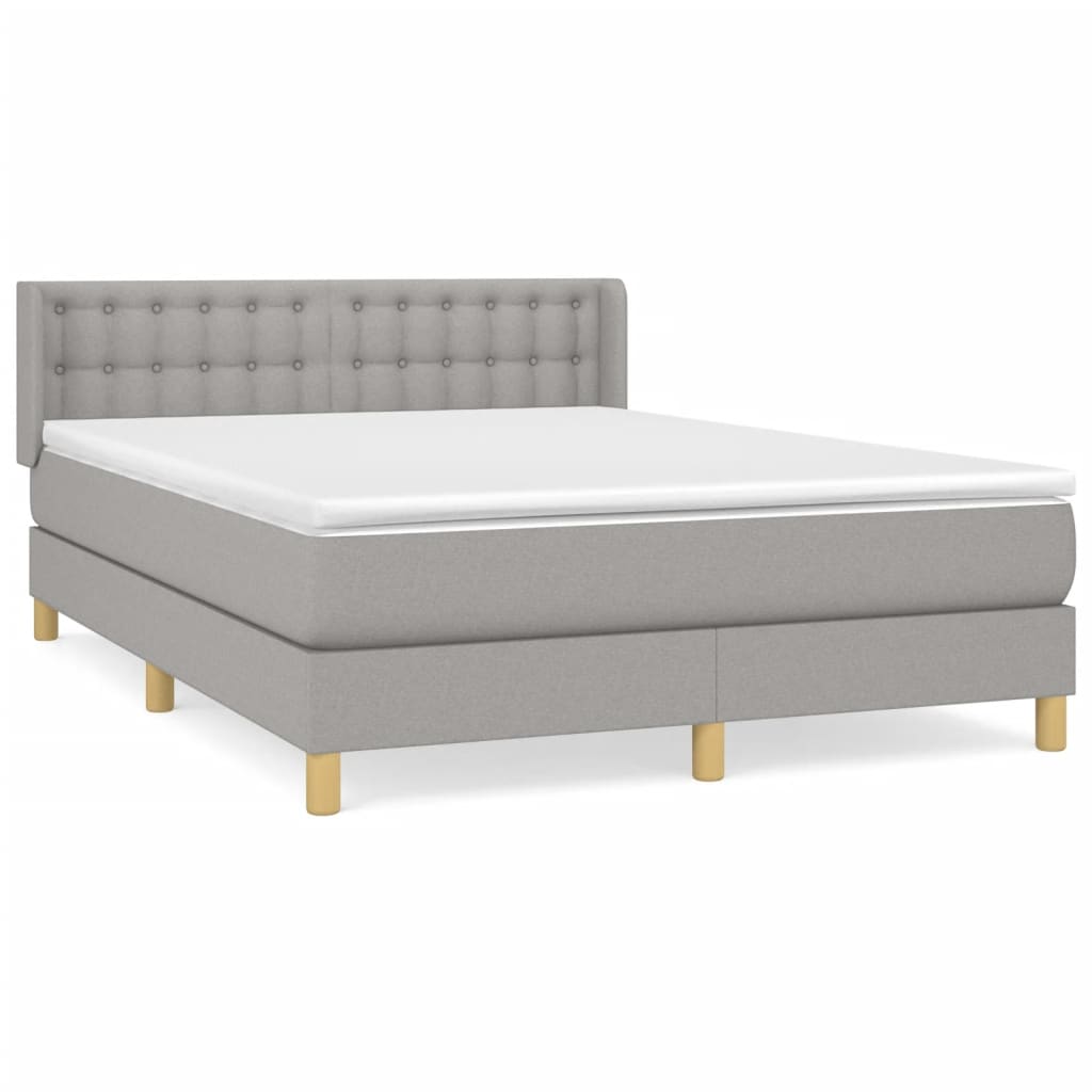 Giroletto a Molle con Materasso Grigio Chiaro 140x200cm Tessuto | homemem39