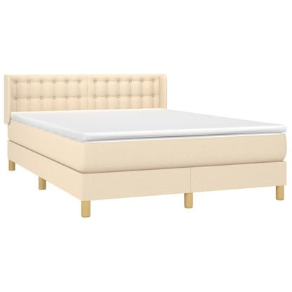 Giroletto a Molle con Materasso Crema 140x200 cm in Tessuto | homemem39