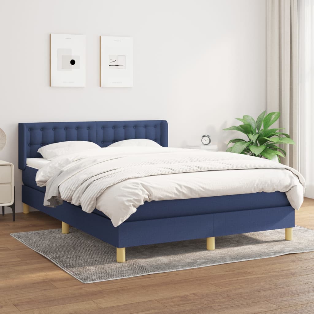Giroletto a Molle con Materasso Blu 140x200 cm in Tessuto | homemem39