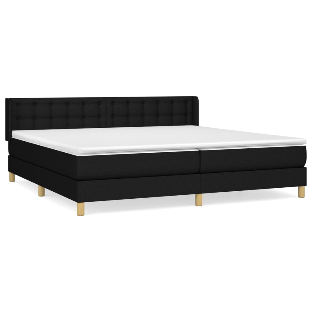 Giroletto a Molle con Materasso Nero 160x200 cm in Tessuto | homemem39