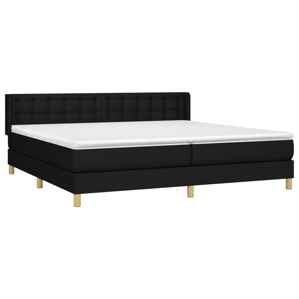 Giroletto a Molle con Materasso Nero 160x200 cm in Tessuto | homemem39