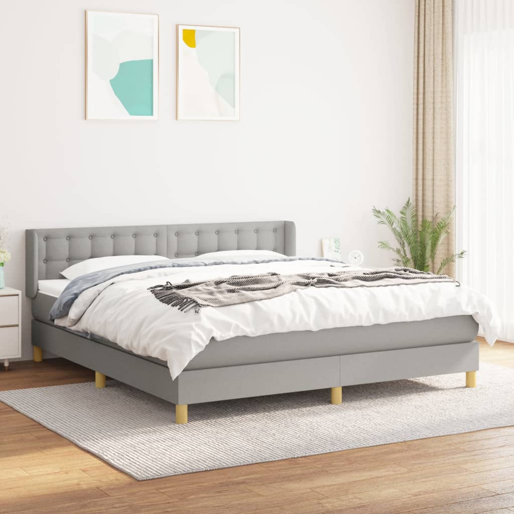 Giroletto a Molle con Materasso Grigio Chiaro180x200 cm Tessuto | homemem39