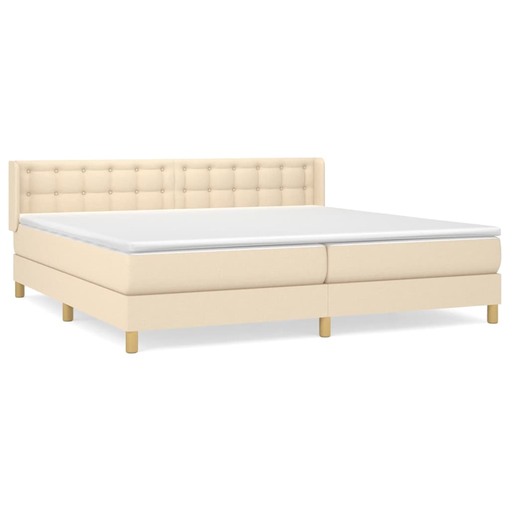 Giroletto a Molle con Materasso Crema 180x200 cm in Tessuto | homemem39