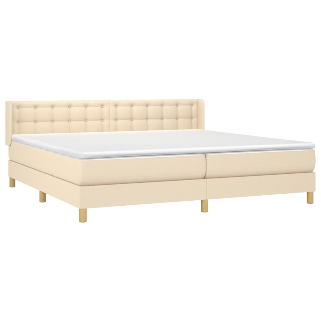 Giroletto a Molle con Materasso Crema 180x200 cm in Tessuto | homemem39