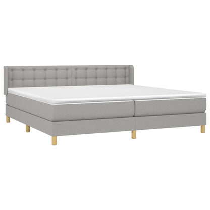 Giroletto a Molle con Materasso Grigio Chiaro 200x200cm Tessuto | homemem39