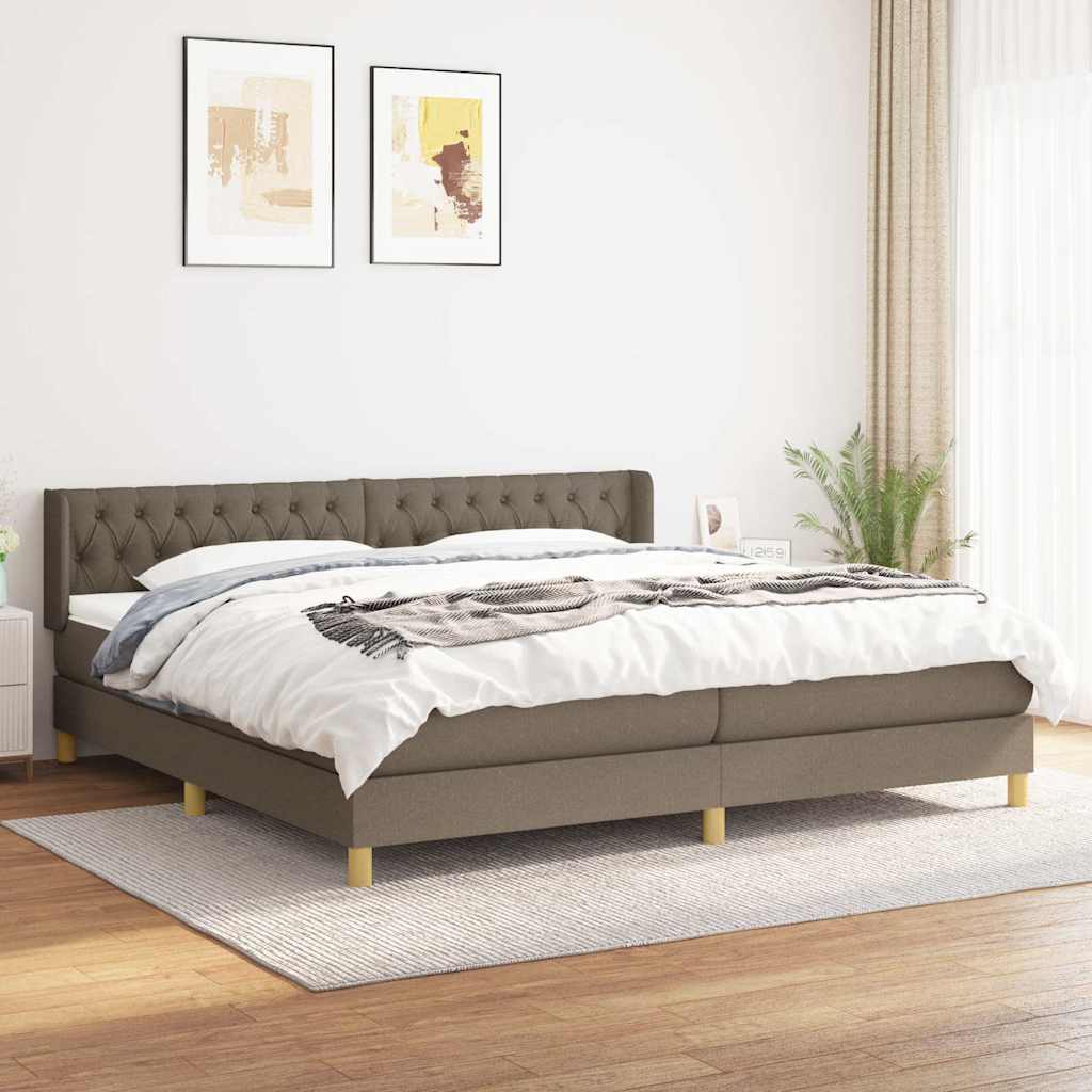 Giroletto a Molle con Materasso Tortora 200x200 cm in Tessuto