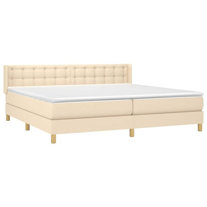 Giroletto a Molle con Materasso Crema 200x200 cm in Tessuto