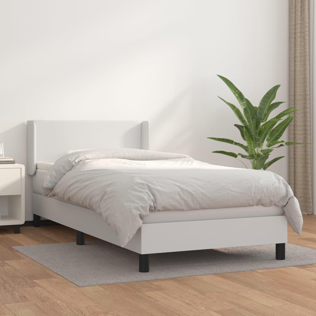 Giroletto a Molle con Materasso Bianco 80x200 cm in Similpelle | homemem39