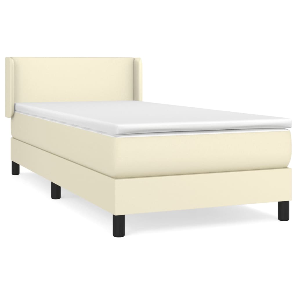 Giroletto a Molle con Materasso Crema 80x200 cm in Similpelle