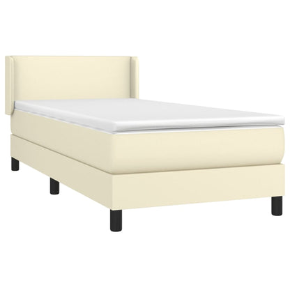 Giroletto a Molle con Materasso Crema 80x200 cm in Similpelle
