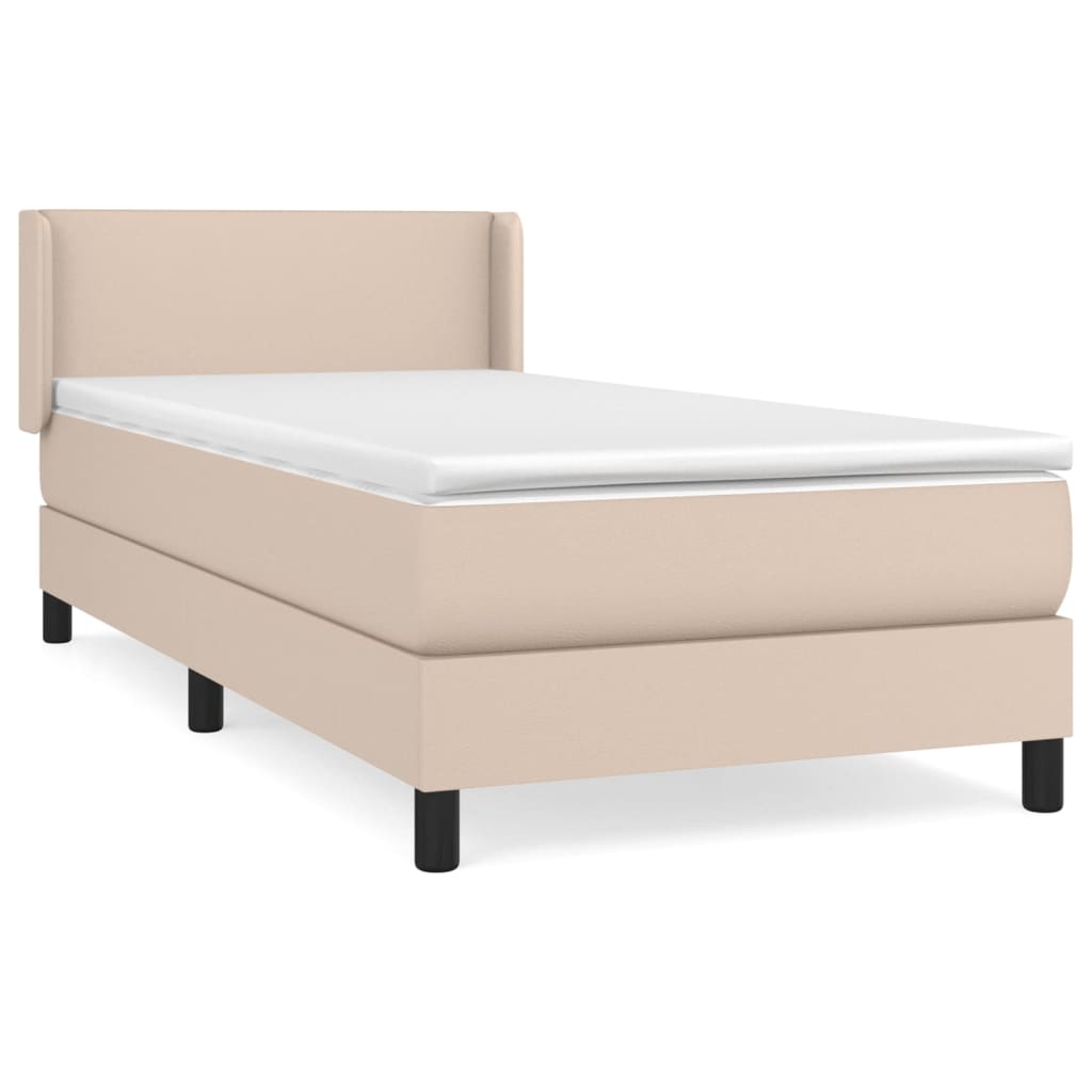 Giroletto a Molle con Materasso Cappuccino 90x200 cm Similpelle