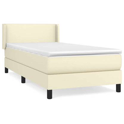 Giroletto a Molle con Materasso Crema 100x200 cm in Similpelle